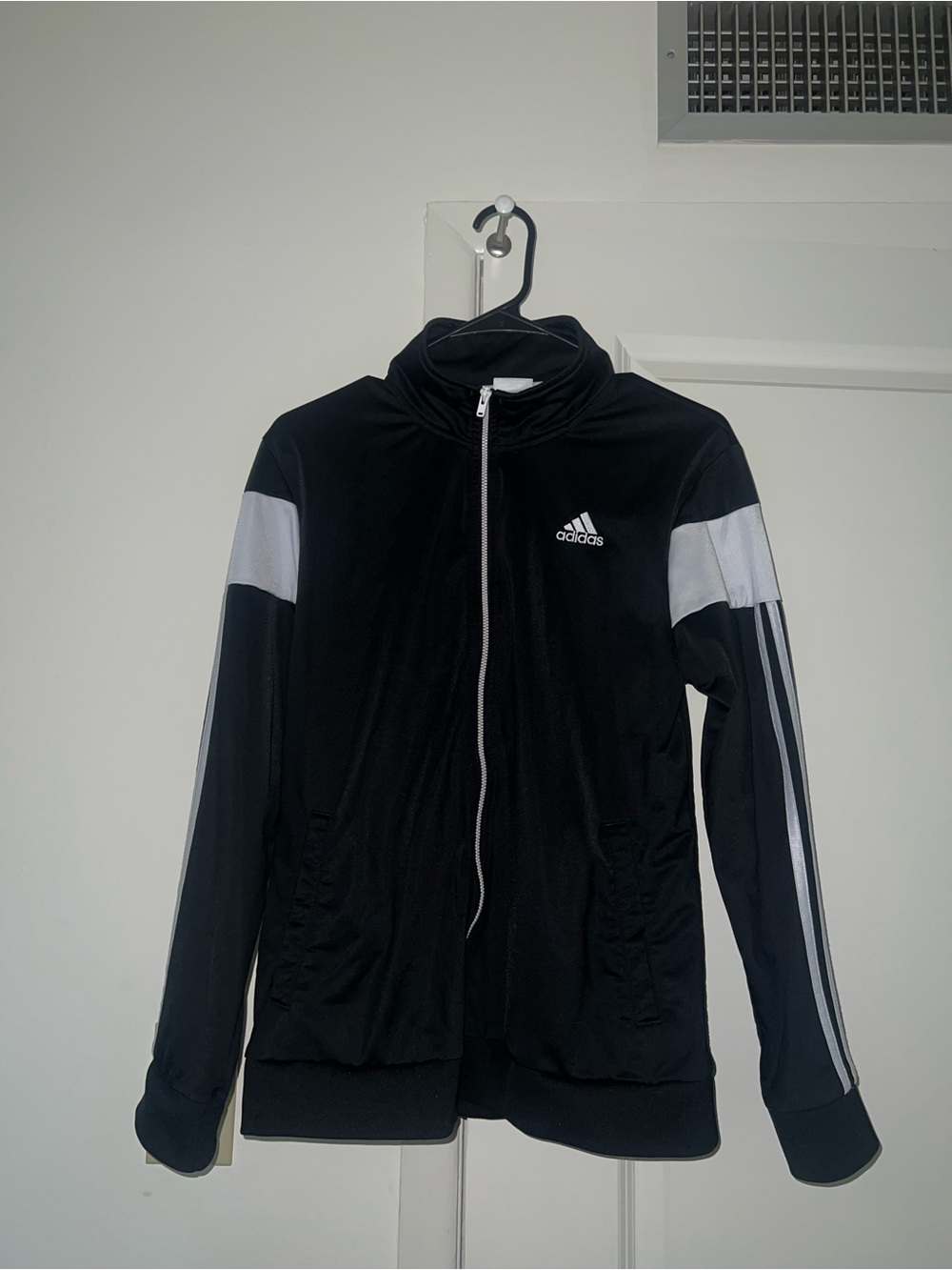 adidas Black Track Jacket with White Accents
